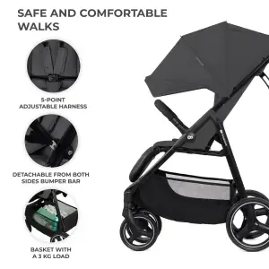 Прогулянкова коляска Kinderkraft Trig 3 Granite Grey (KSTRIG03GRY0000)