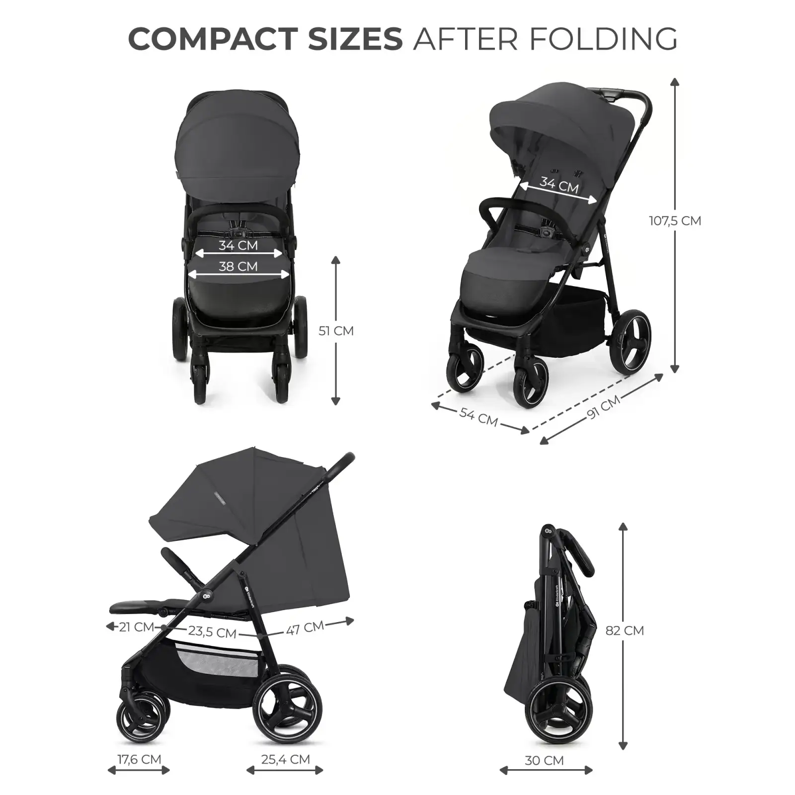 Прогулянкова коляска Kinderkraft Trig 3 Granite Grey (KSTRIG03GRY0000)