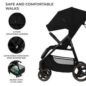 Прогулочная коляска Kinderkraft Trig 3 Onyx Black (KSTRIG03BLK0000)
