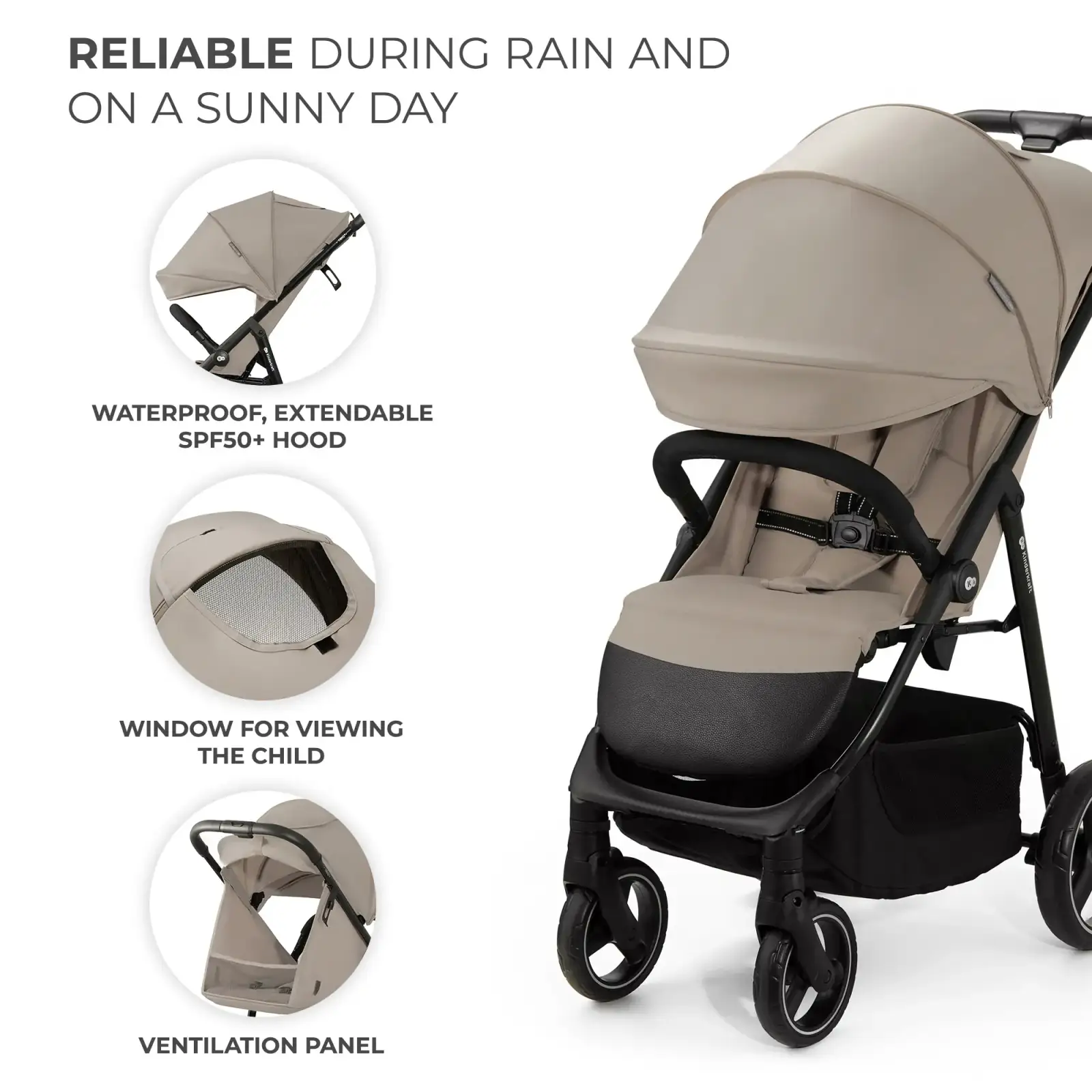Прогулочная коляска Kinderkraft Trig 3 Stone Beige (KSTRIG03BEG0000)