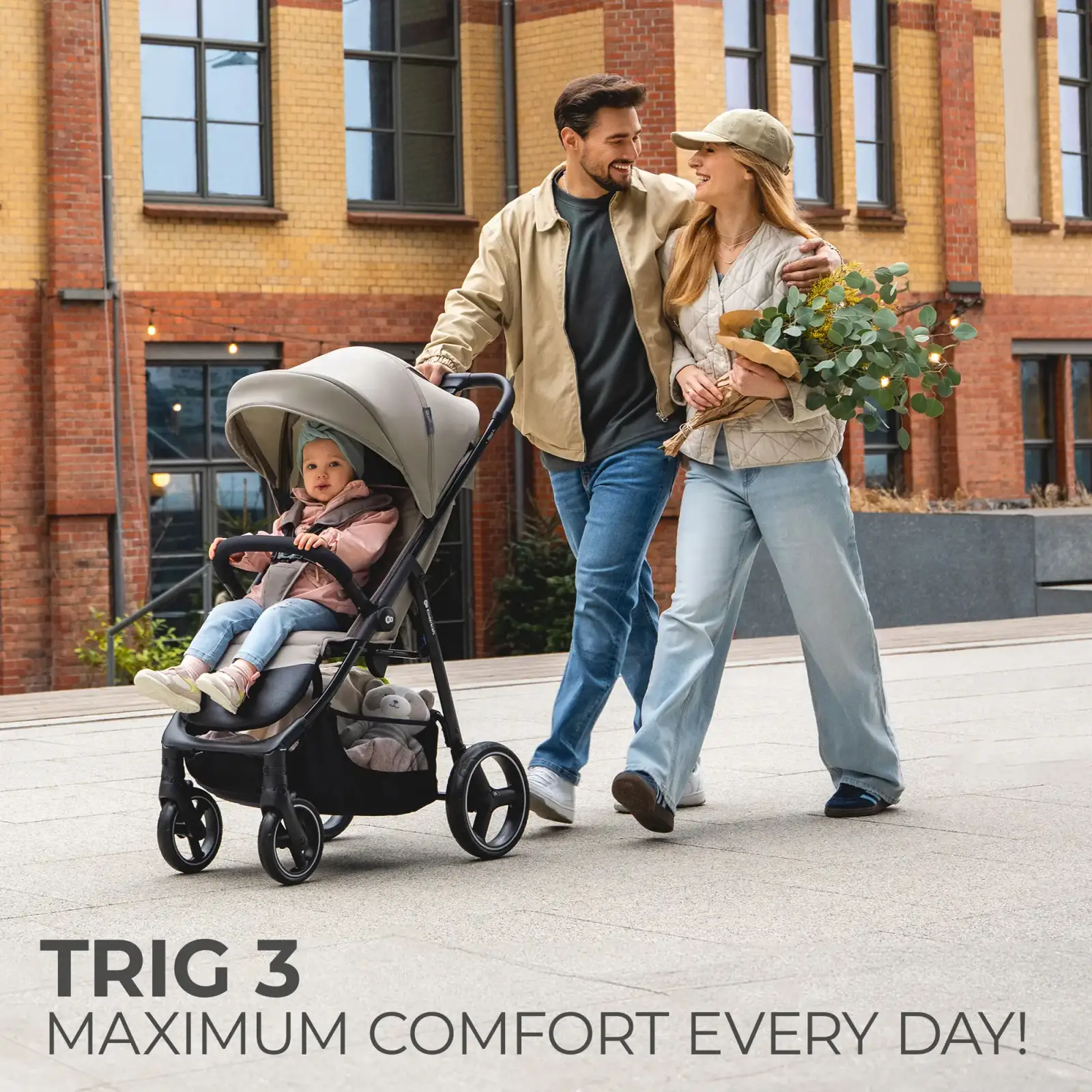 Прогулочная коляска Kinderkraft Trig 3 Stone Beige (KSTRIG03BEG0000)