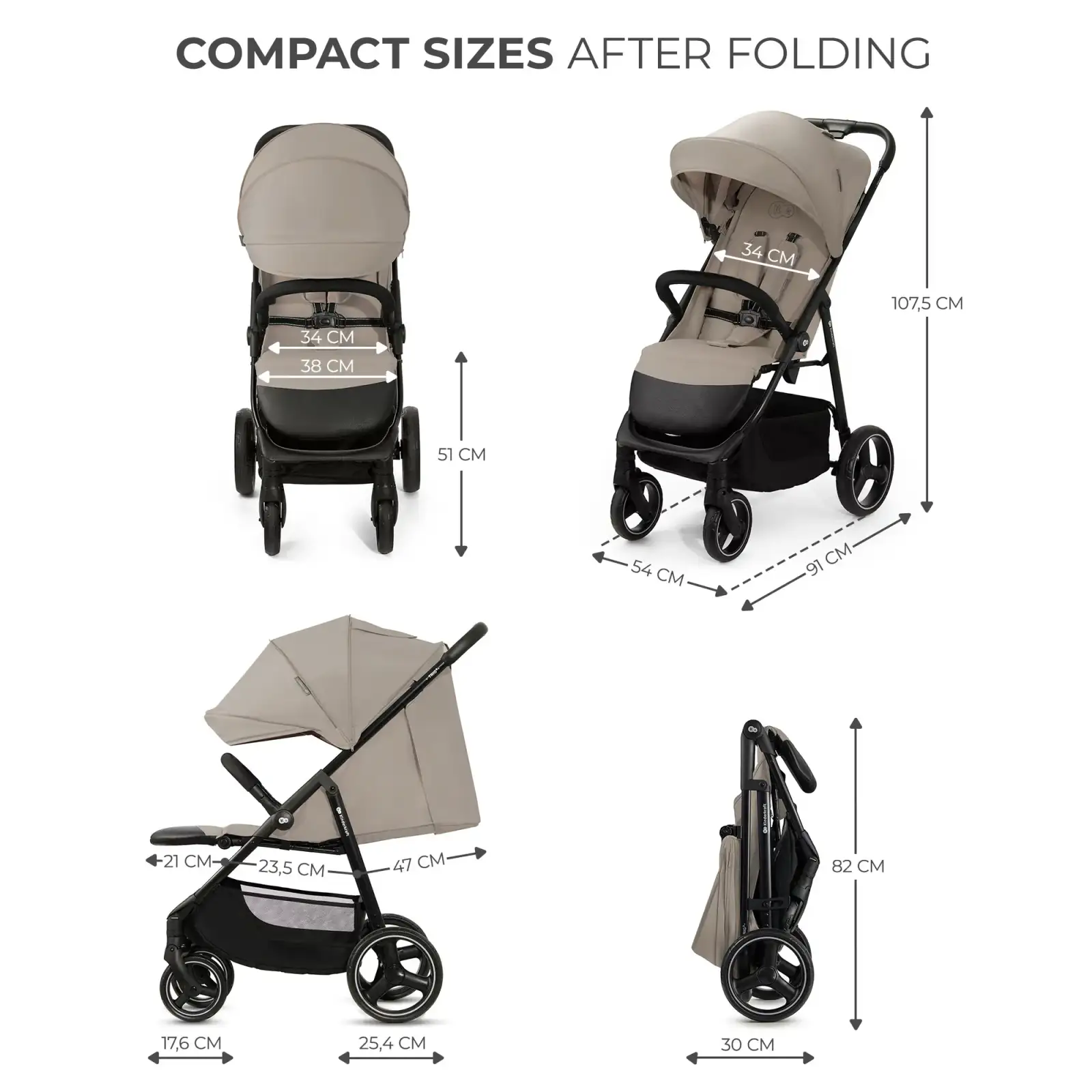 Прогулочная коляска Kinderkraft Trig 3 Stone Beige (KSTRIG03BEG0000)