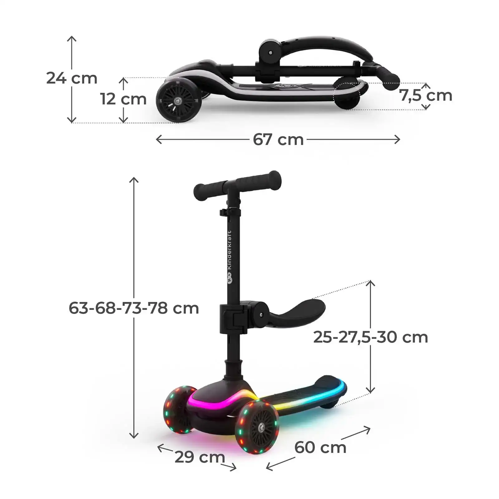 Самокат 2-в-1 Kinderkraft Raket Up Black (KRRAUP00BLK0000)