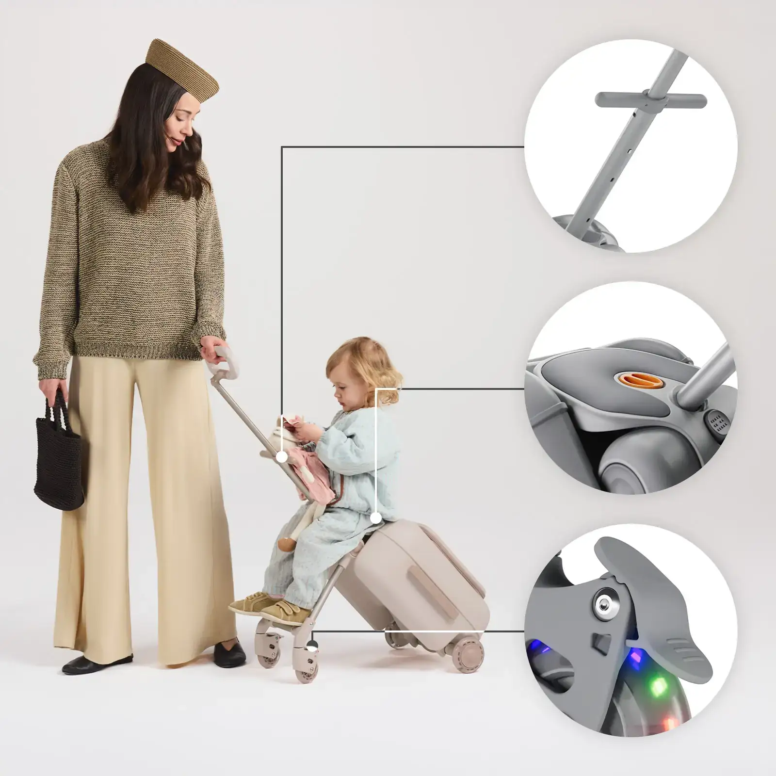 Детский чемодан-каталка Kinderkraft Cabby Grey (KACABB00GRY0000)
