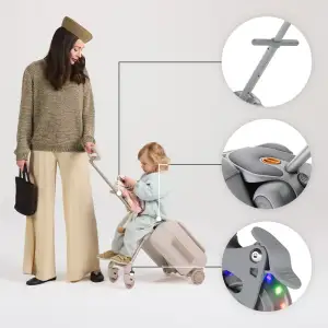 Детский чемодан-каталка Kinderkraft Cabby Grey (KACABB00GRY0000)