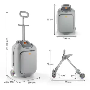 Детский чемодан-каталка Kinderkraft Cabby Grey (KACABB00GRY0000)