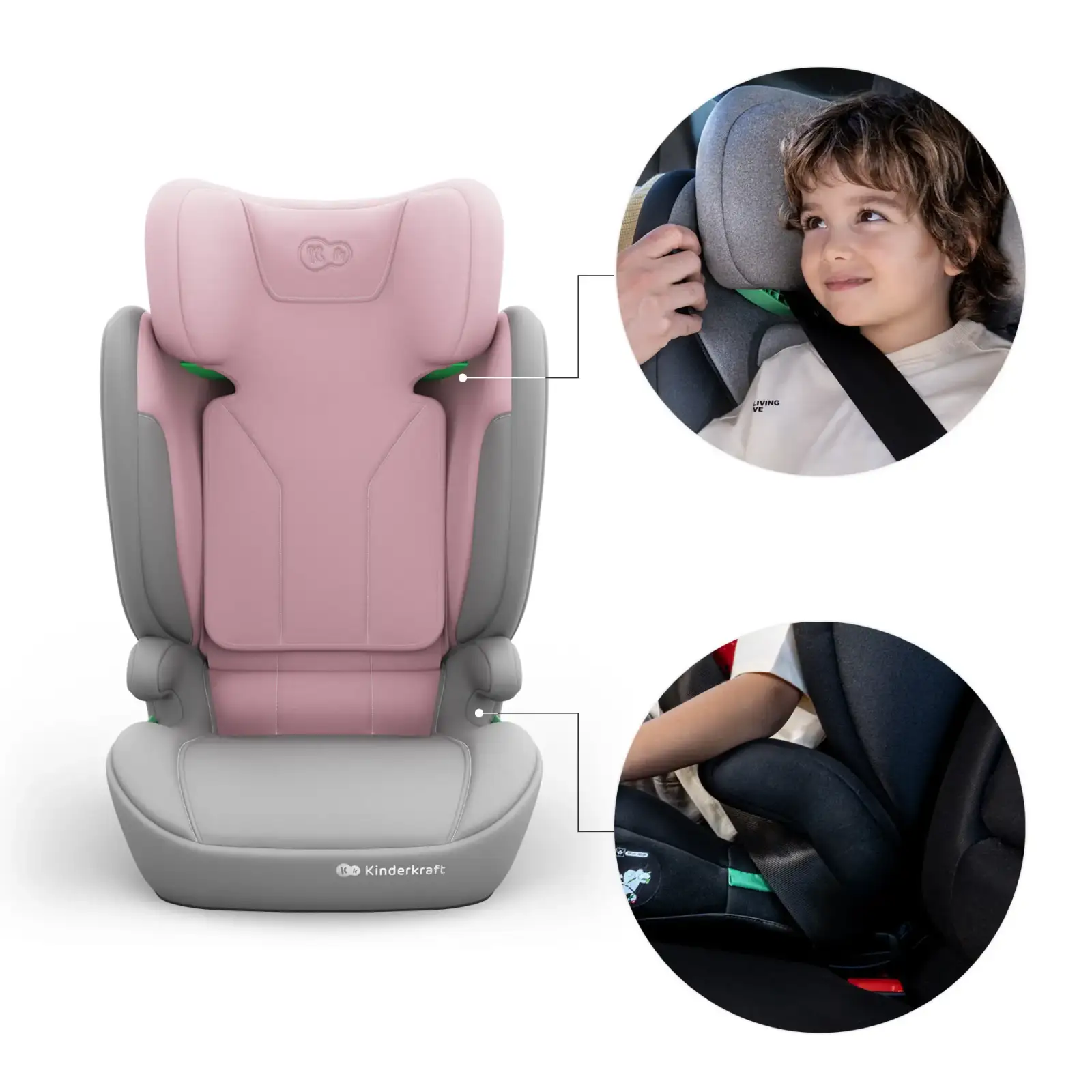 Автокресло Kinderkraft i-Spark 2 Plus i-Size Pink (KCISPA02PNKPL00)