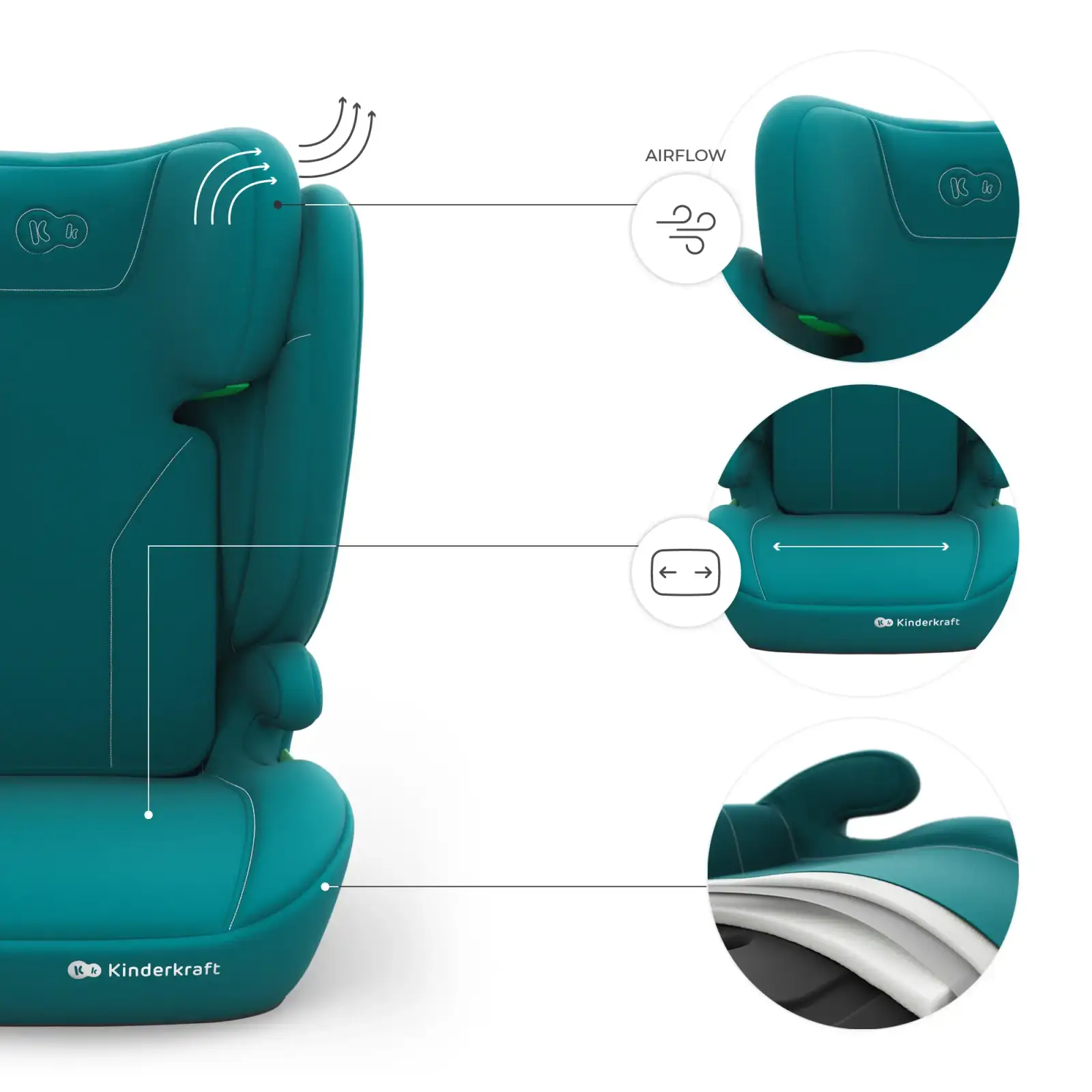 Автокрісло Kinderkraft i-Spark 2 Plus i-Size Green (KCISPA02GREPL00)