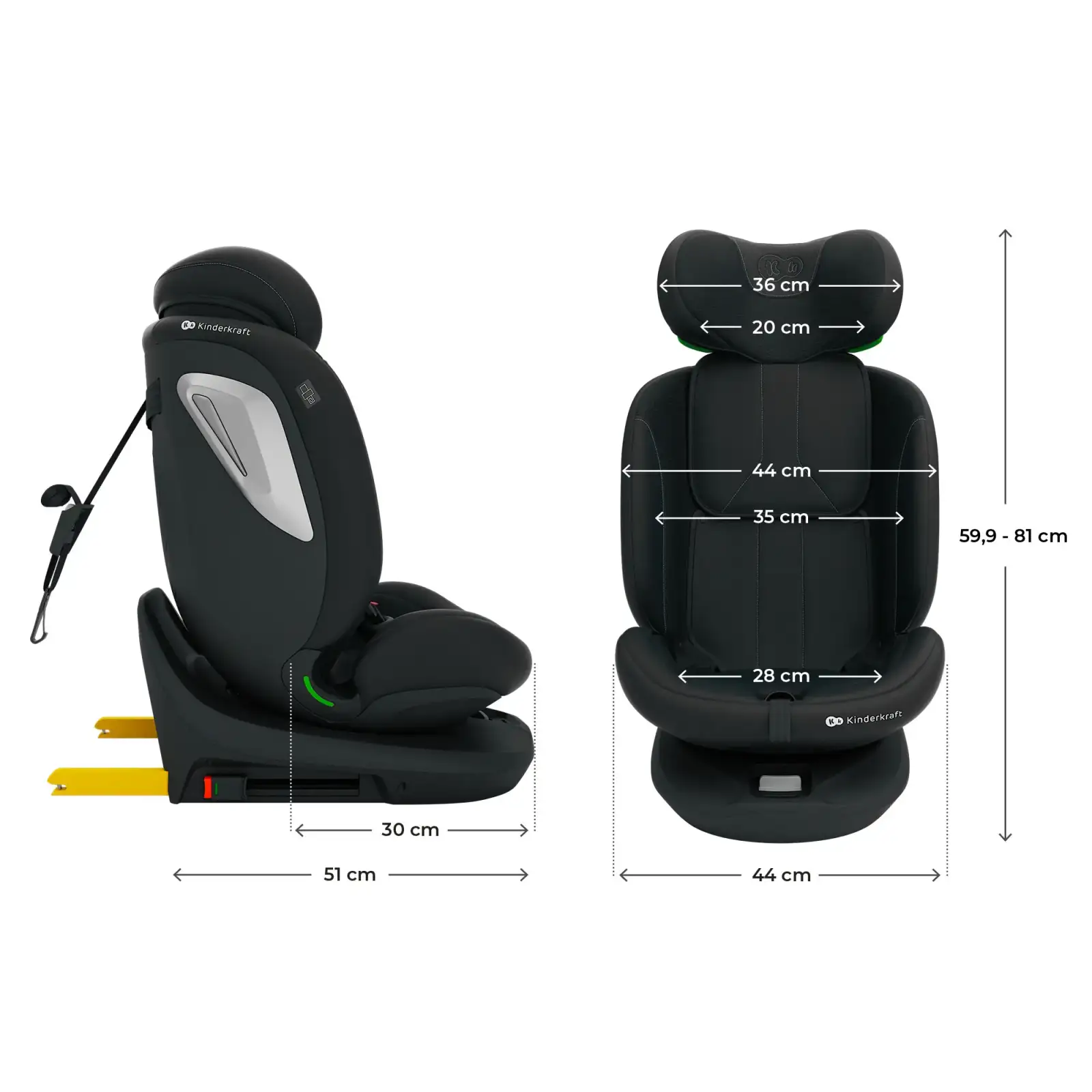 Автокресло Kinderkraft i-Grow 2 Plus i-Size Black (KCIGRO02BLKPL00)