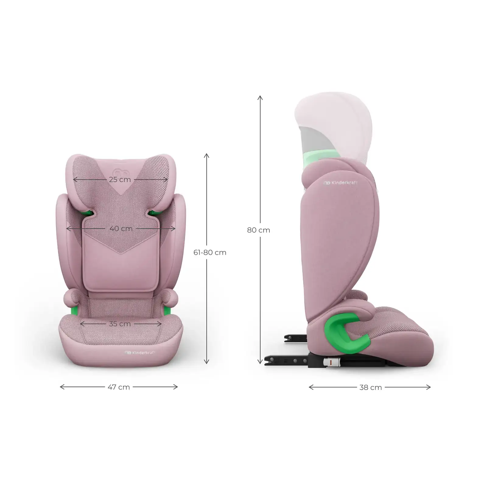 Автокресло Kinderkraft Junior Fix 2 Plus i-Size Pink (KCJUFI20PNKPL0N)