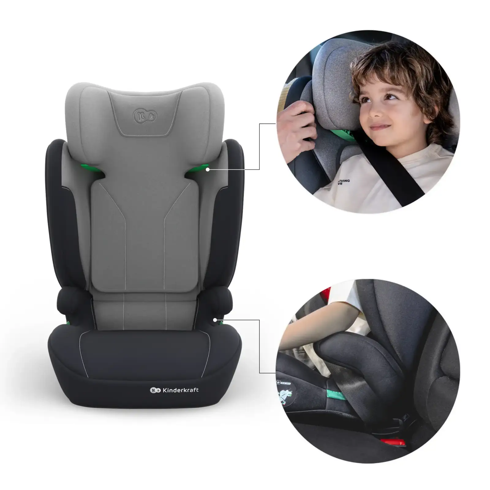 Автокресло Kinderkraft i-Spark 2 Plus i-Size Grey (KCISPA02GRYPL00)