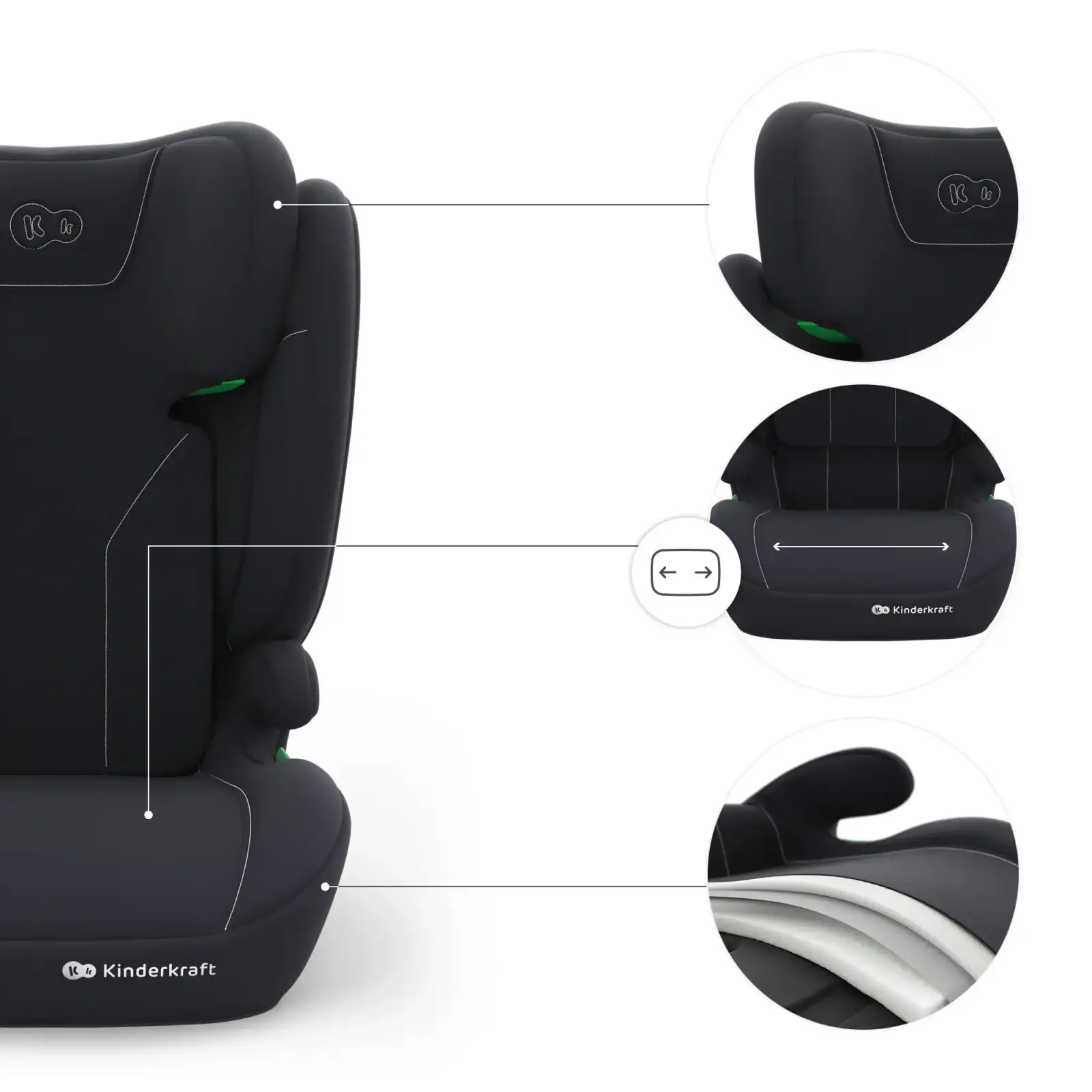 Автокресло Kinderkraft i-Spark 2 Plus i-Size Black (KCISPA02BLKPL00)