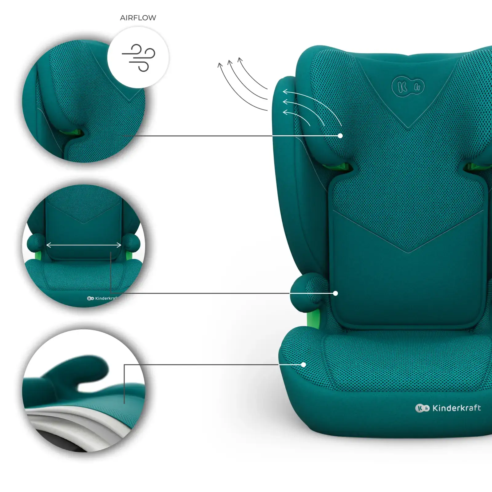 Автокресло Kinderkraft Junior Fix 2 Plus i-Size Green (KCJUFI20GREPL0N)