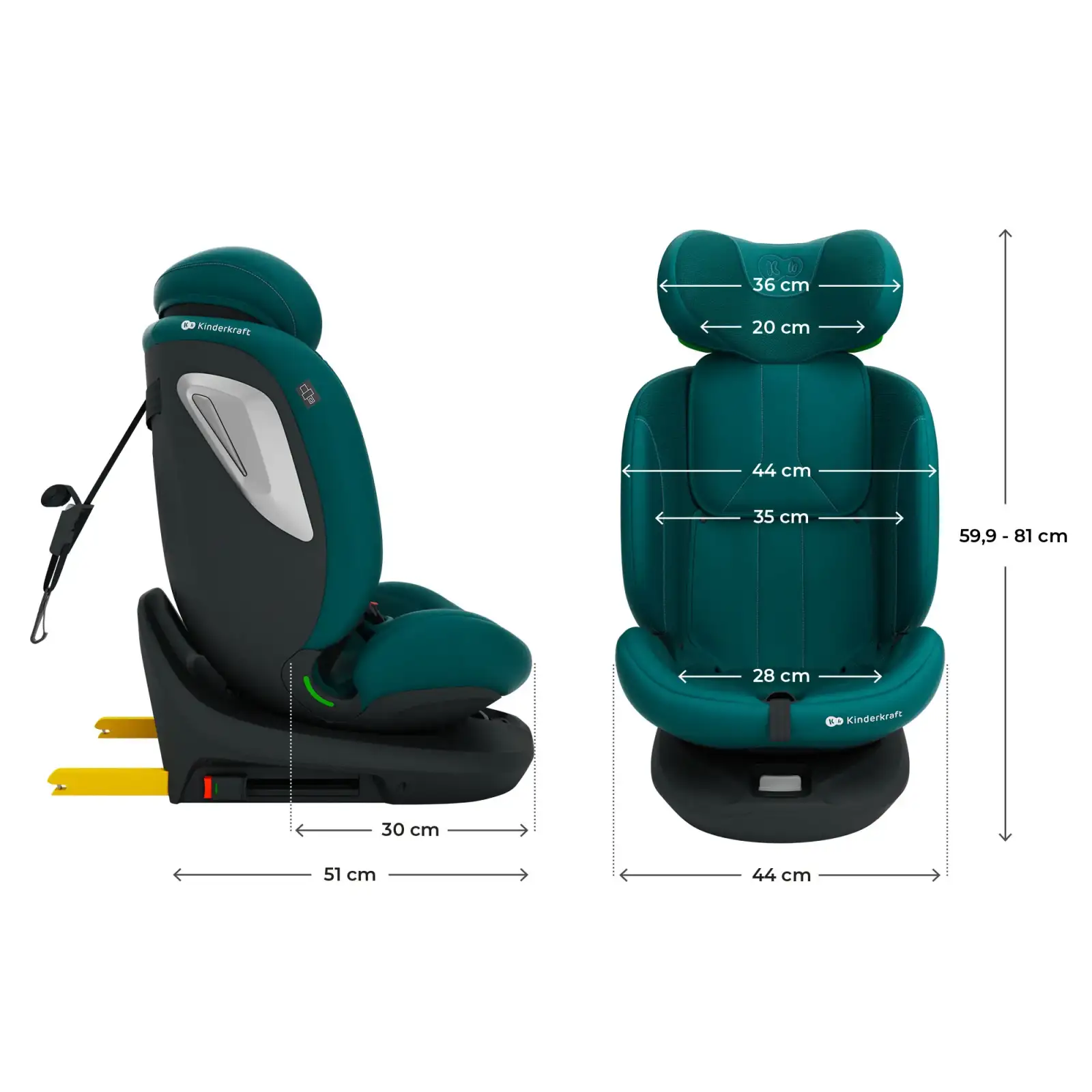 Автокресло Kinderkraft i-Grow 2 Plus i-Size Green (KCIGRO02GREPL00)
