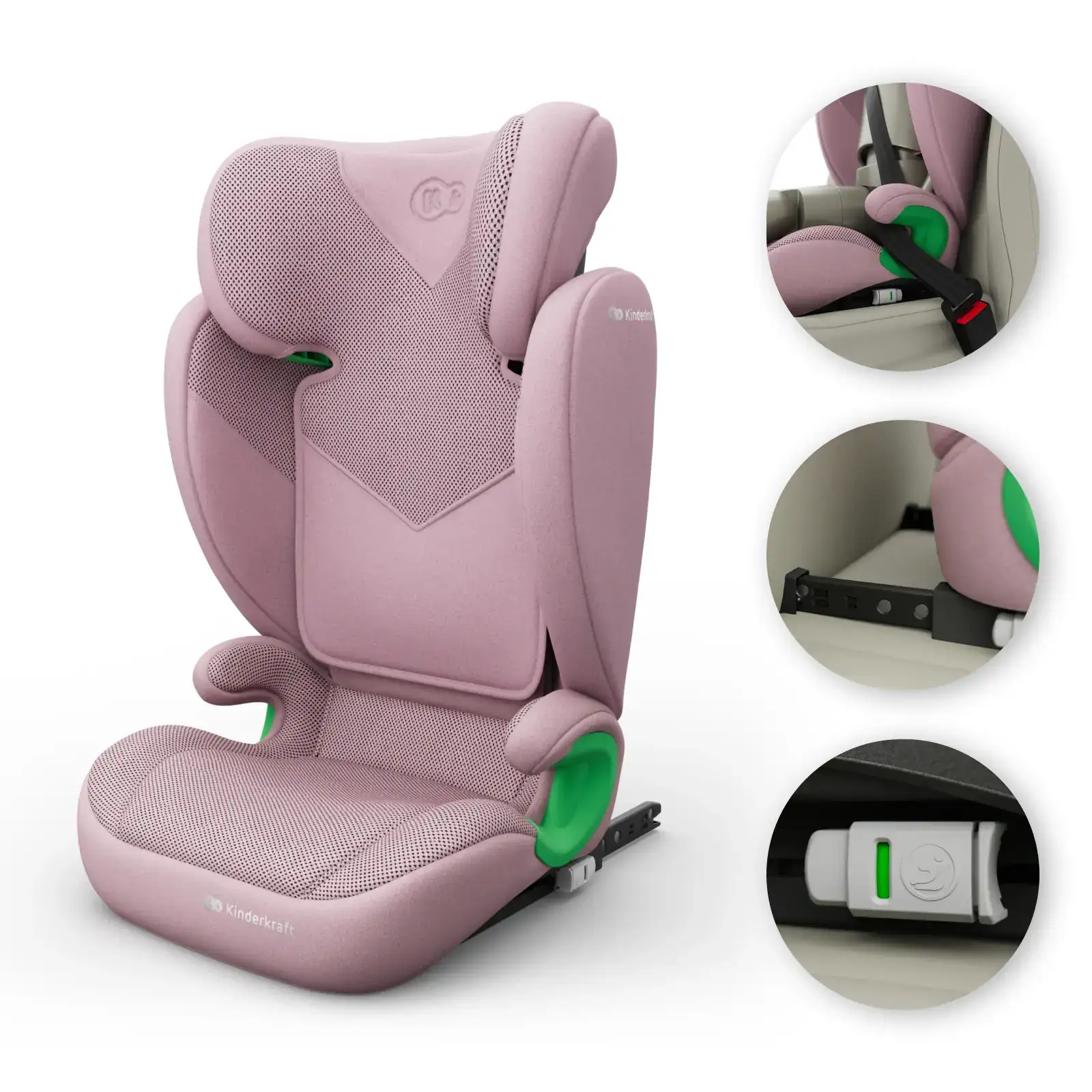 Автокресло Kinderkraft Junior Fix 2 Plus i-Size Pink (KCJUFI20PNKPL0N)