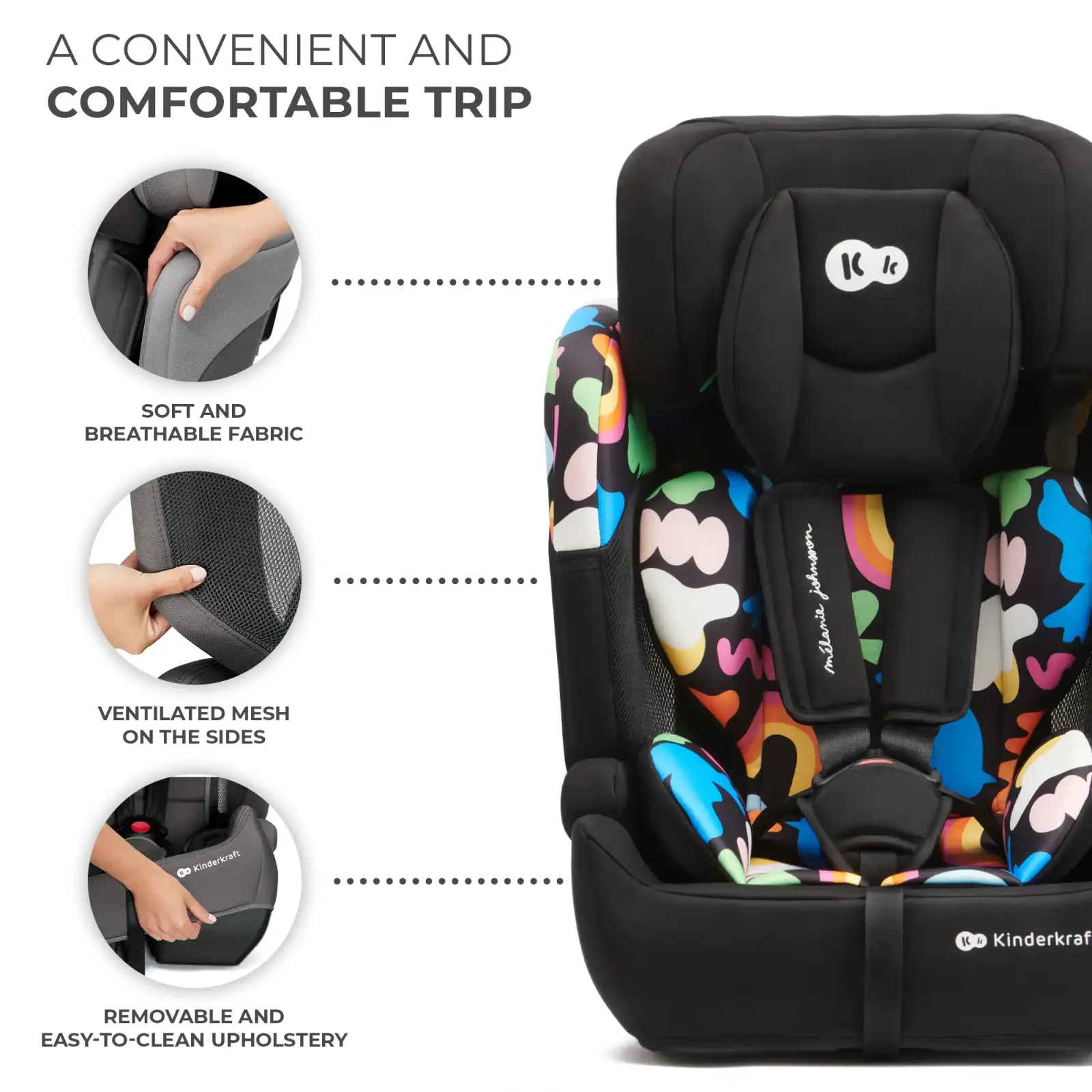 Автокресло Kinderkraft Comfort Up i-Size Happy Shapes (KCCOUP02HAP0000)