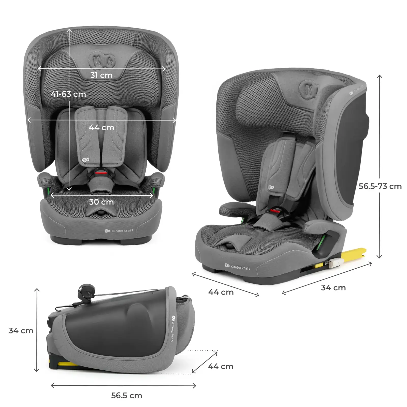 Автокресло Kinderkraft Fix2Go i-Size Grey (KCFI2GO0GRY0000)