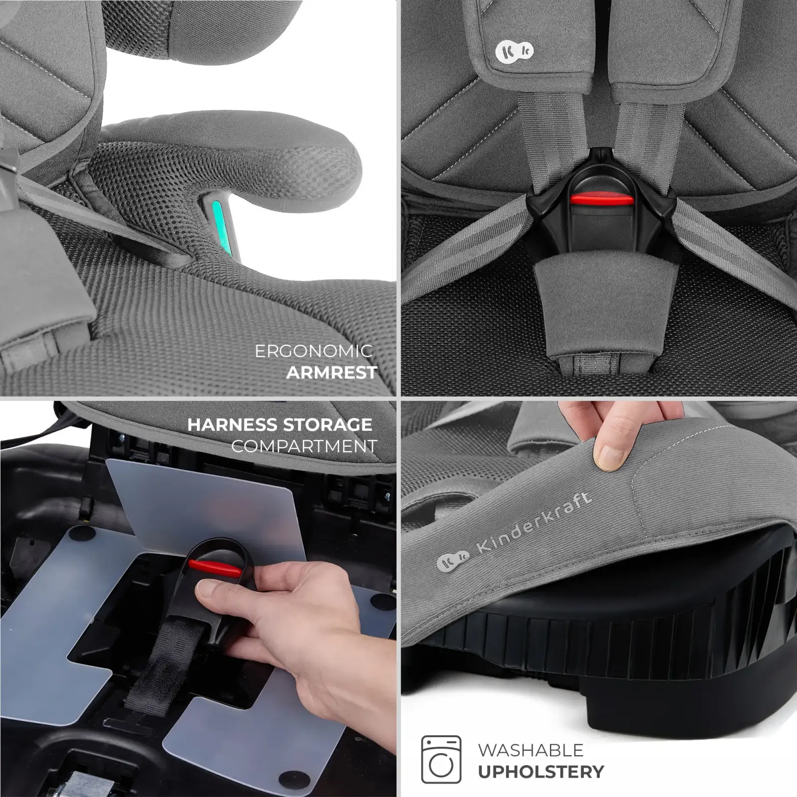 Автокресло Kinderkraft Fix2Go i-Size Grey (KCFI2GO0GRY0000)
