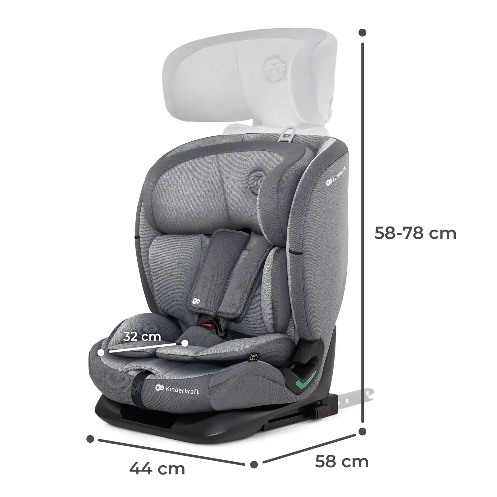 Автокресло Kinderkraft Oneto3 i-Size Cool Grey (KCONE300GRY0000)