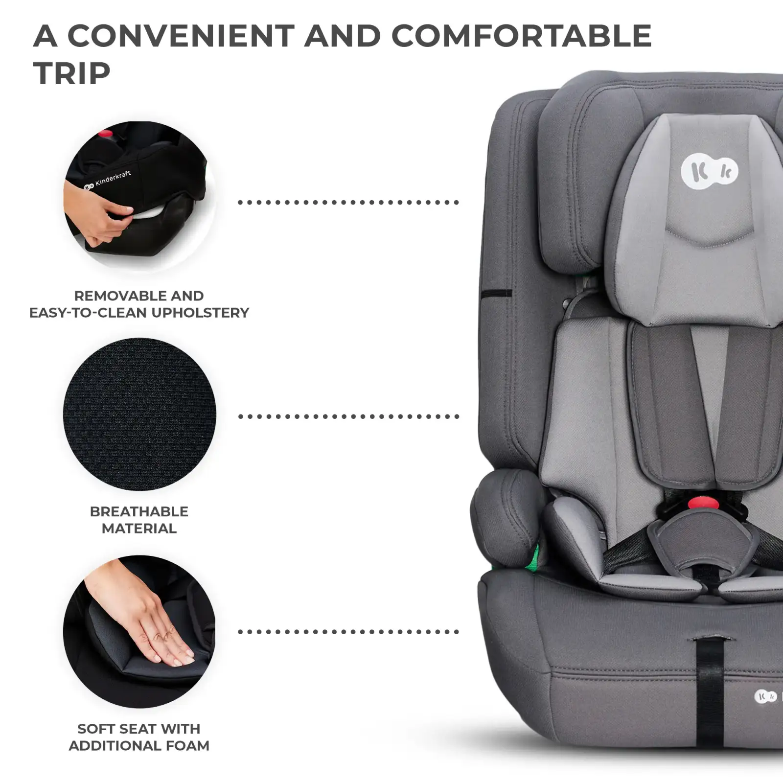 Автокресло Kinderkraft Safety Fix 2 i-Size Grey (KCSAFI02GRY0000)