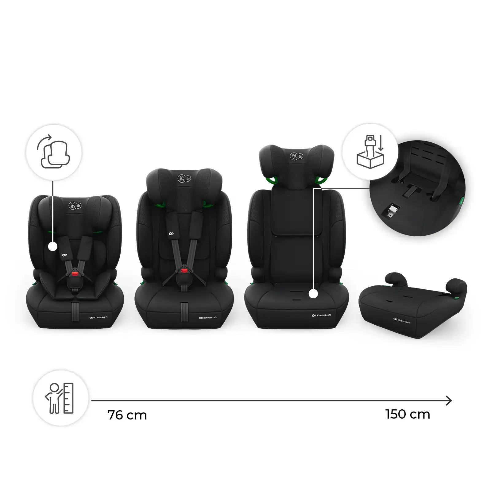Автокрісло Kinderkraft Comfort Up 2 Plus i-Size Black (KCCOUP02BLKPL00)