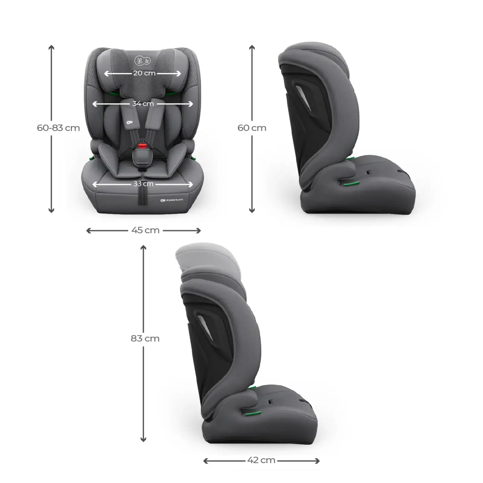 Автокрісло Kinderkraft Comfort Up 2 Plus i-Size Grey (KCCOUP02GRYPL00)