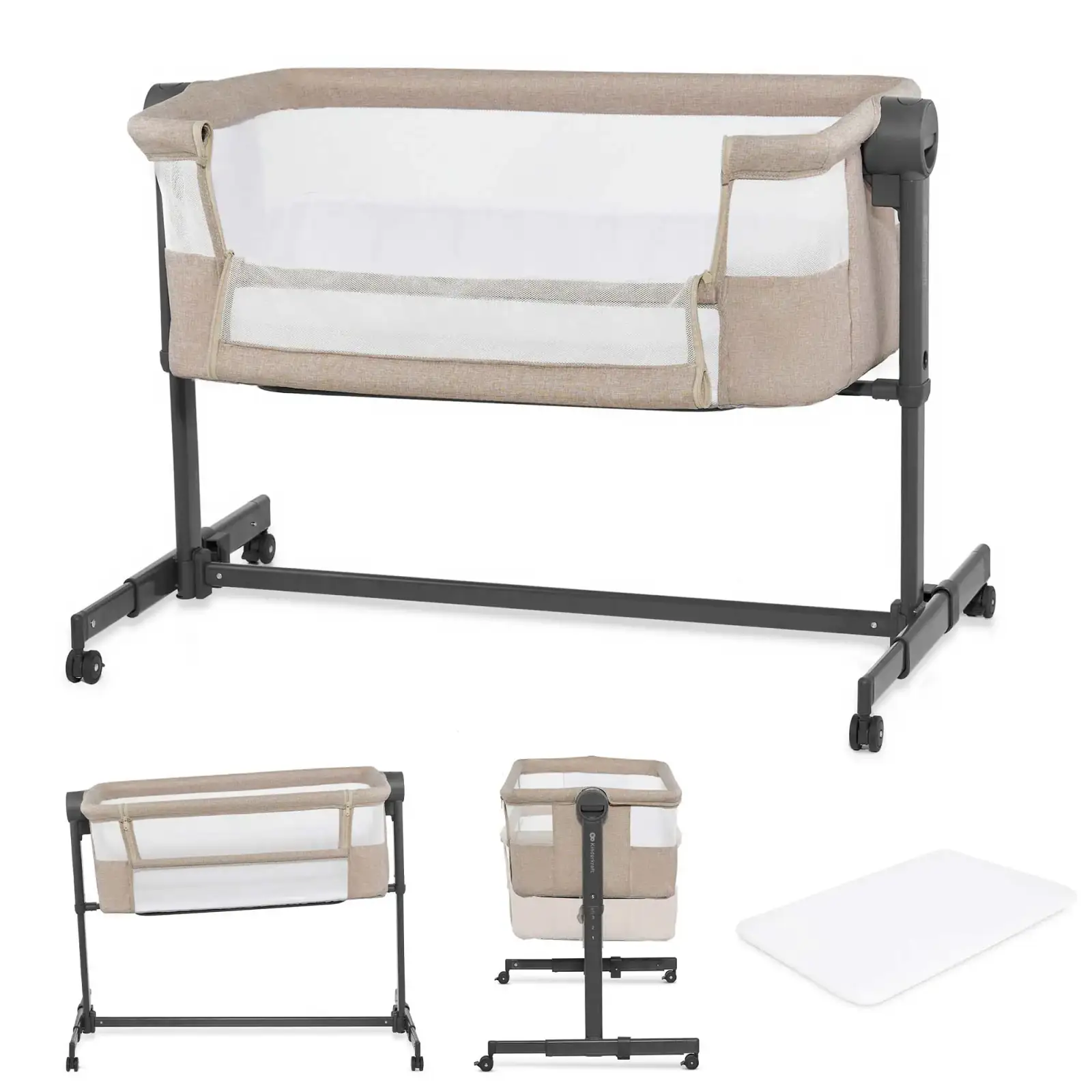 Приставная кроватка-люлька Kinderkraft Nestee Up 2 Beige (KLNEE002BEG0000)
