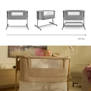 Приставная кроватка-люлька Kinderkraft Nestee Grow 2 Dark Grey (KLNEEGR2DGR0000)