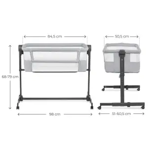 Приставне ліжко-люлька Kinderkraft Nestee Up 2 Light Grey (KLNEE002LGR0000)