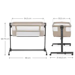 Приставная кроватка-люлька Kinderkraft Nestee Up 2 Beige (KLNEE002BEG0000)
