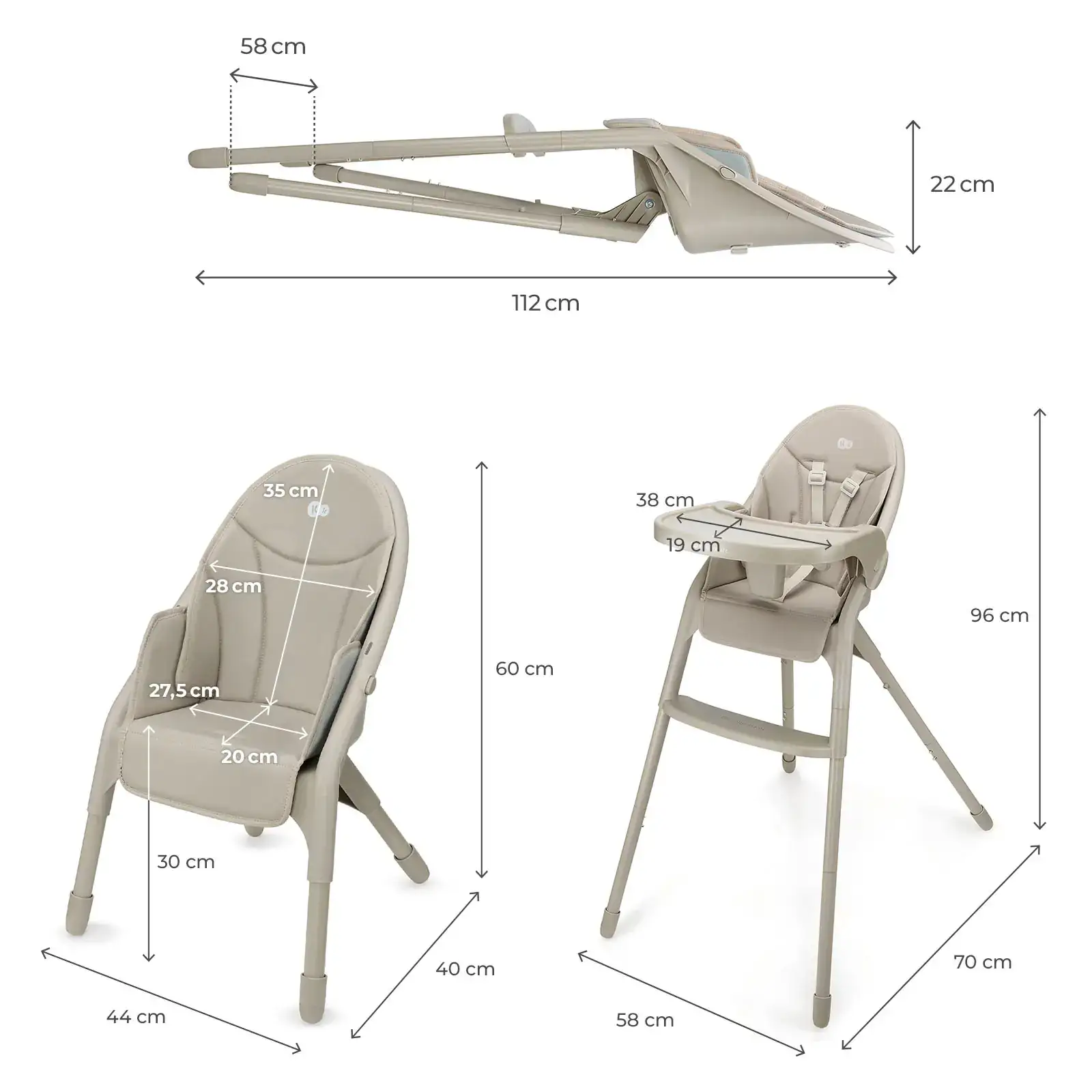 Стільчик для годування Kinderkraft Dinnly Beige (KHDINN00BEG0000)