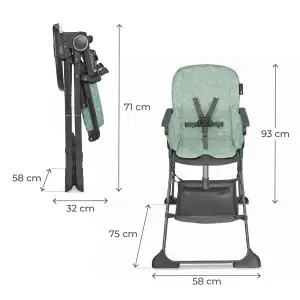 Стульчик для кормления Kinderkraft Foldee Bushy Green (KHFOLD00GRE000N)