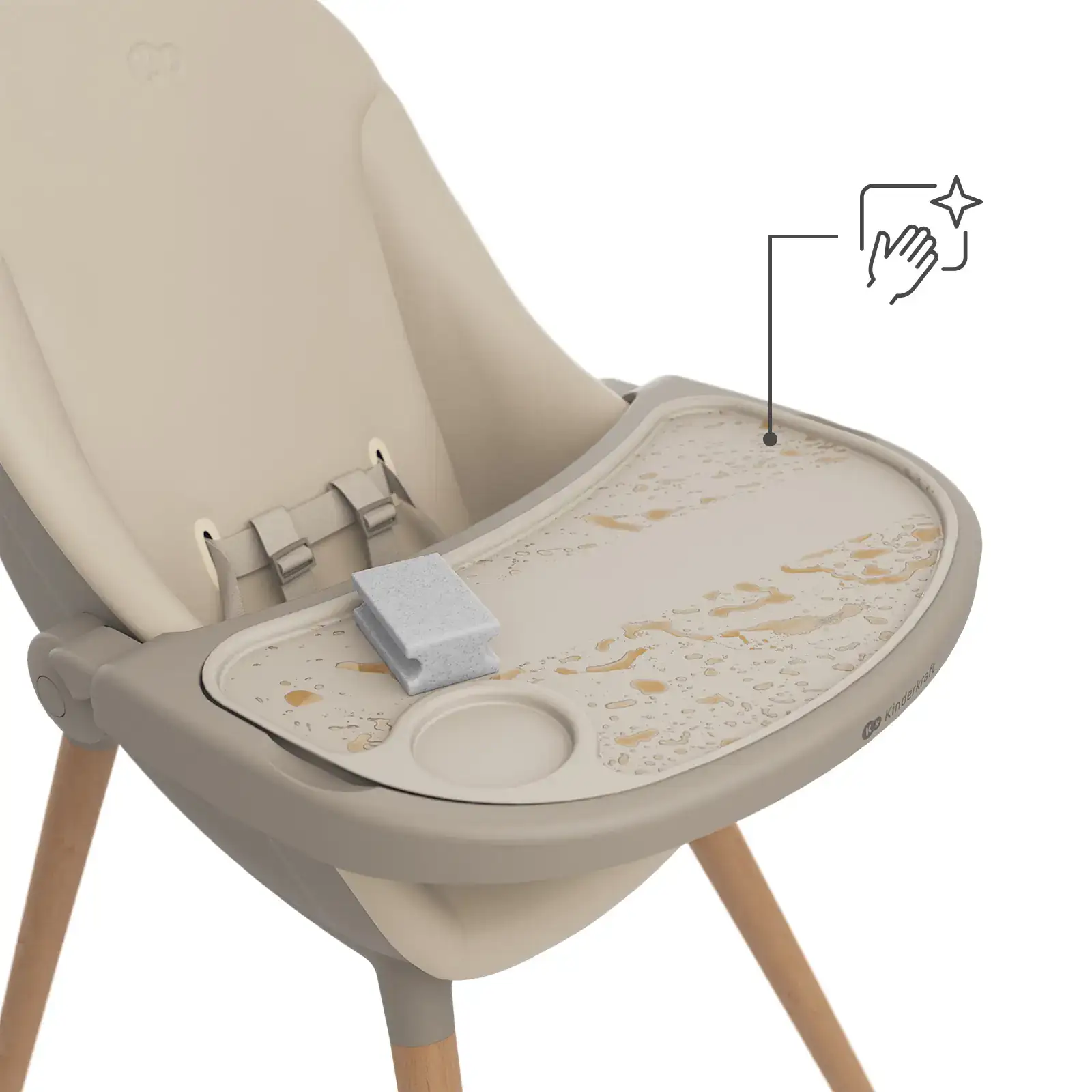 Стульчик для кормления 2 в 1 Kinderkraft Fini Up Beige (KHFINIUPBEG0000)