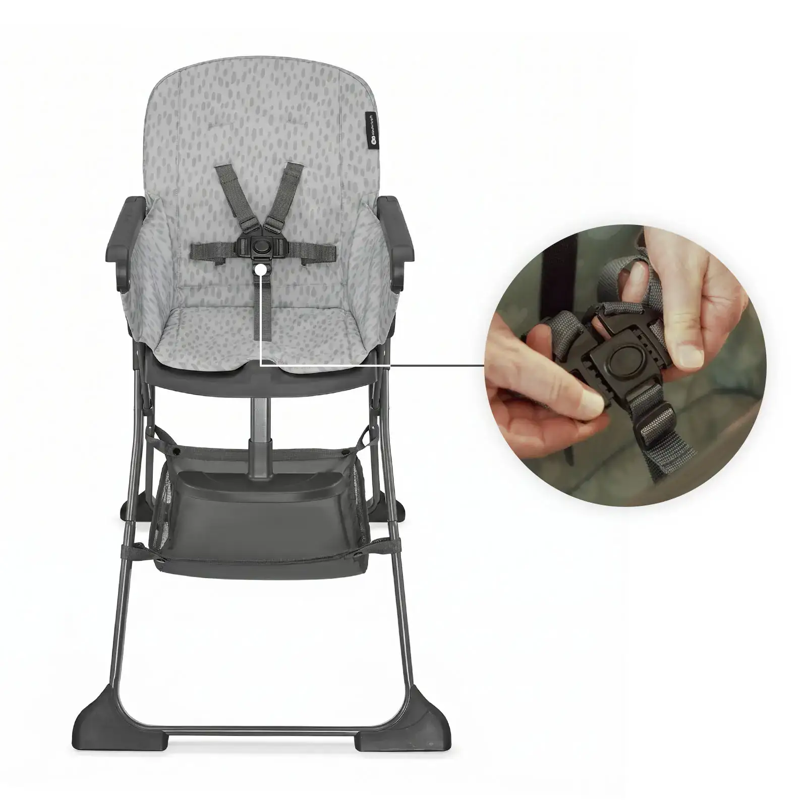 Стульчик для кормления Kinderkraft Foldee Spotty Grey (KHFOLD00GRY000N)
