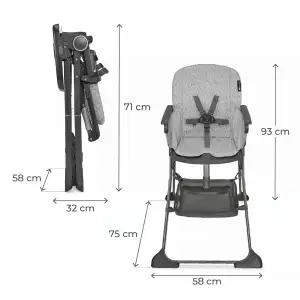 Стульчик для кормления Kinderkraft Foldee Spotty Grey (KHFOLD00GRY000N)