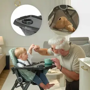 Стульчик для кормления Kinderkraft Foldee Spotty Grey (KHFOLD00GRY000N)