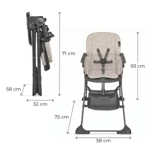 Стульчик для кормления Kinderkraft Foldee Birdy Beige (KHFOLD00BEG000N)