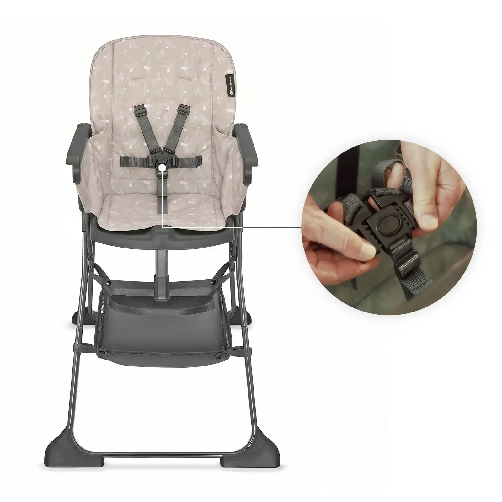 Стульчик для кормления Kinderkraft Foldee Birdy Beige (KHFOLD00BEG000N)