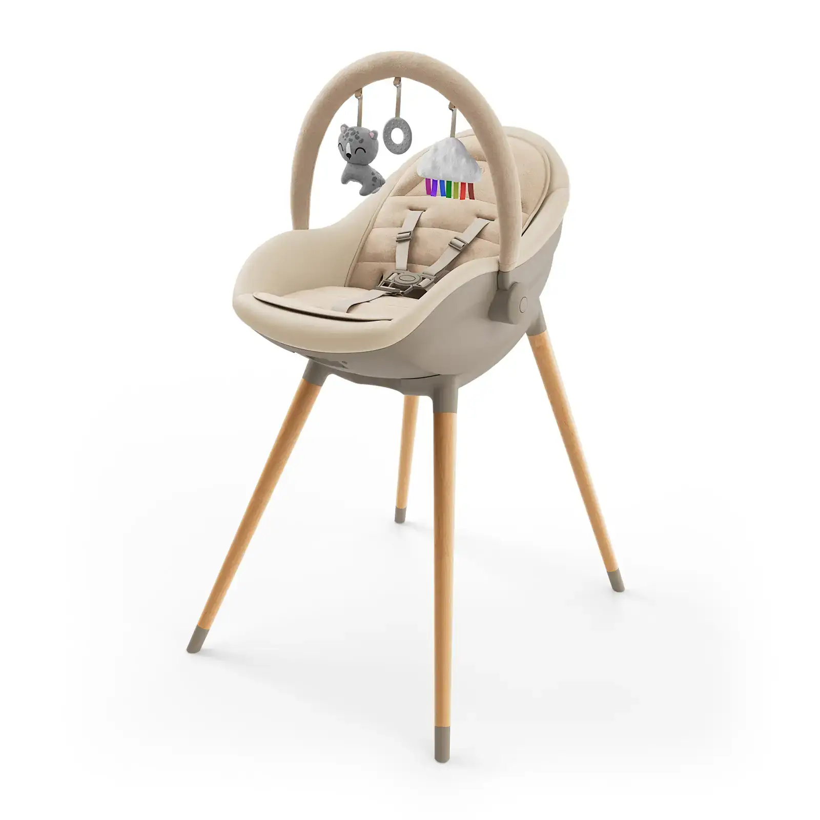 Стульчик для кормления 2 в 1 Kinderkraft Fini Up Beige (KHFINIUPBEG0000)