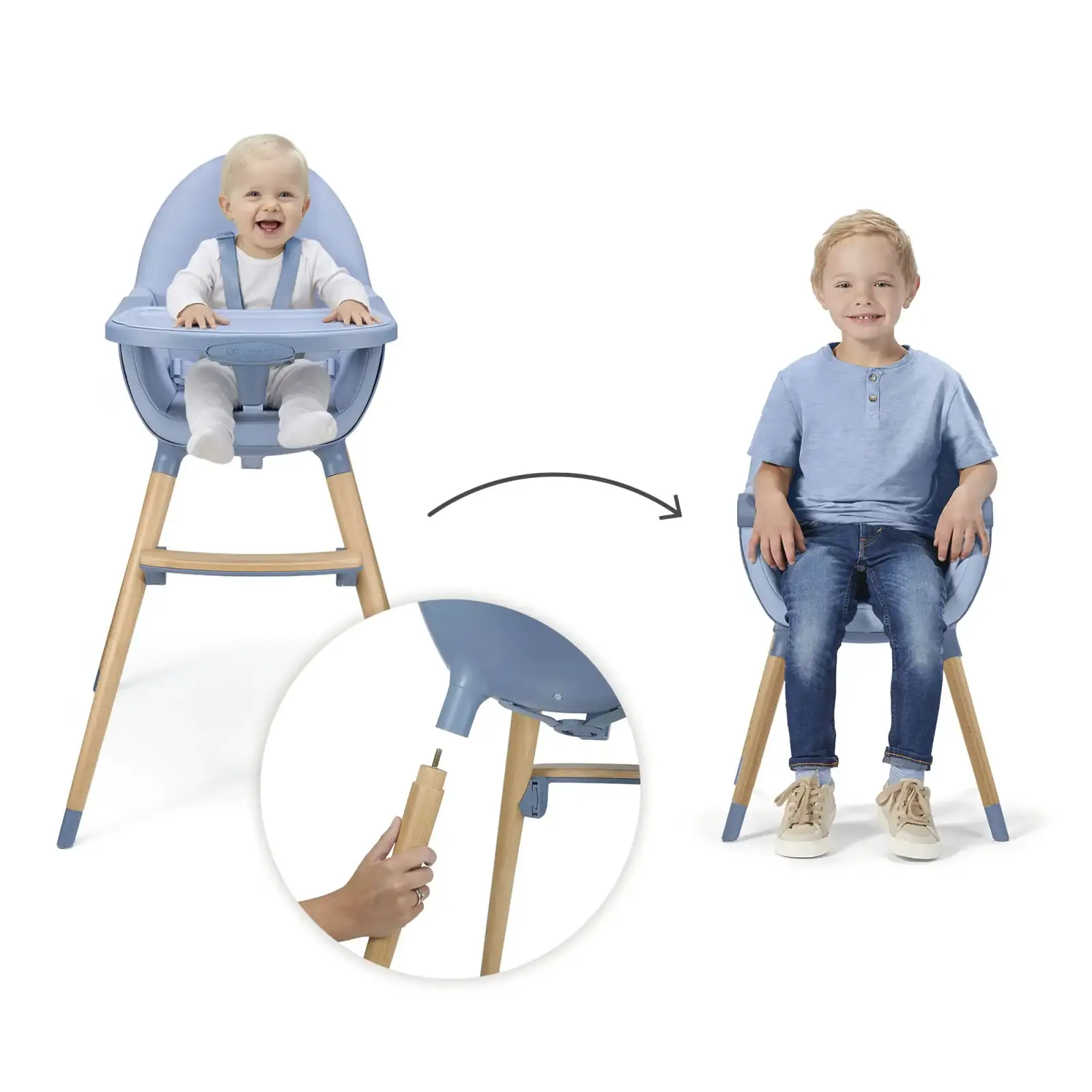 Стільчик для годування 2 в 1 Kinderkraft Fini 2 Nordic Breeze (KHFINI02NOR0000)