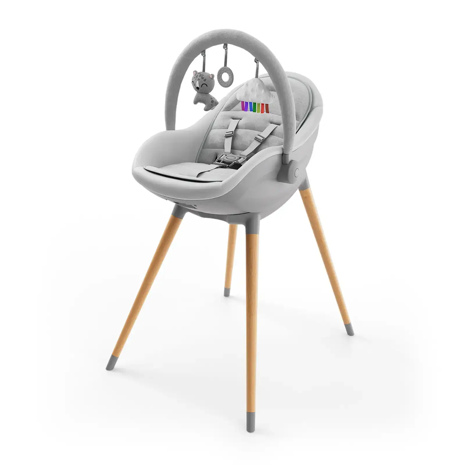 Стульчик для кормления 2 в 1 Kinderkraft Fini Up Grey (KHFINIUPGRY0000)
