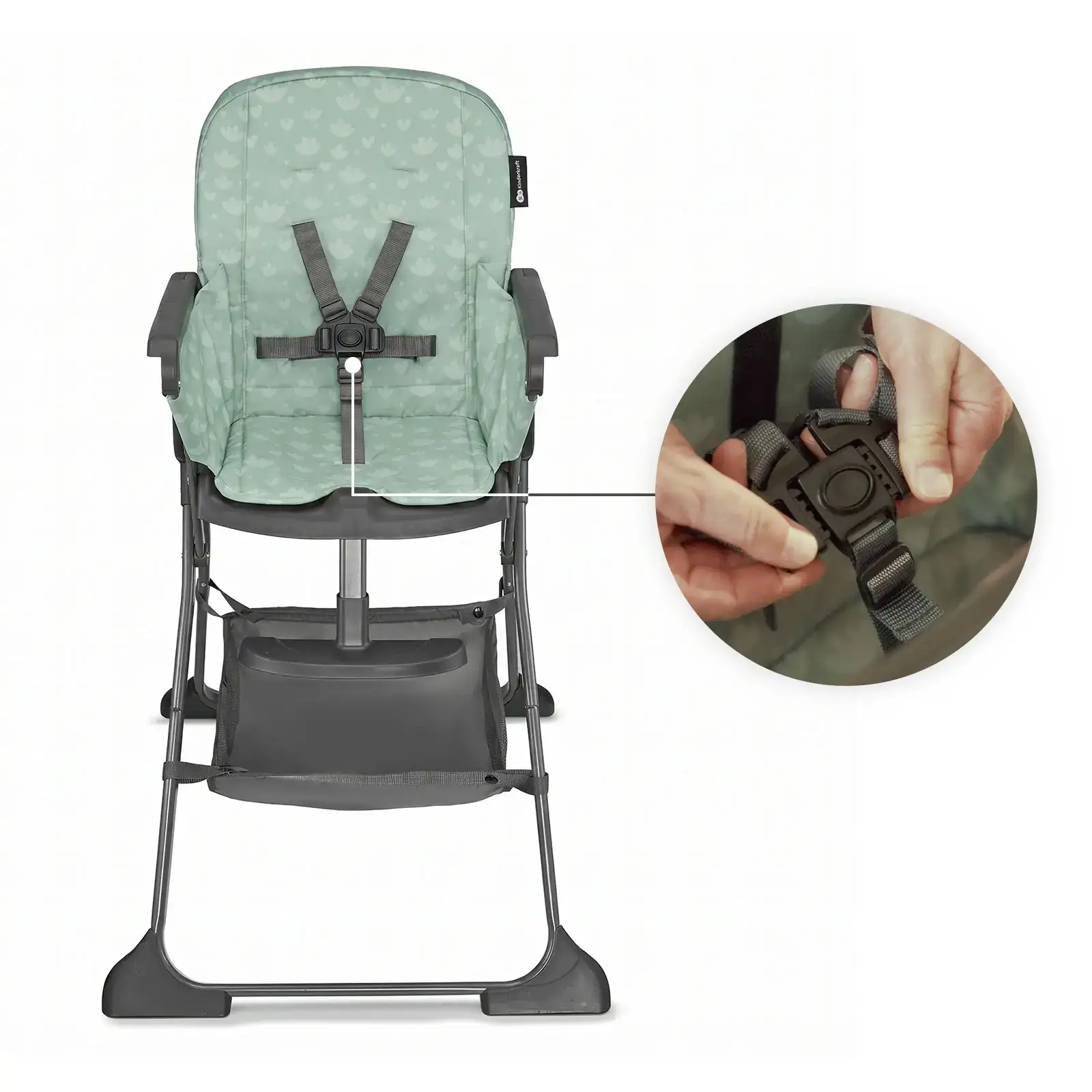 Стульчик для кормления Kinderkraft Foldee Bushy Green (KHFOLD00GRE000N)