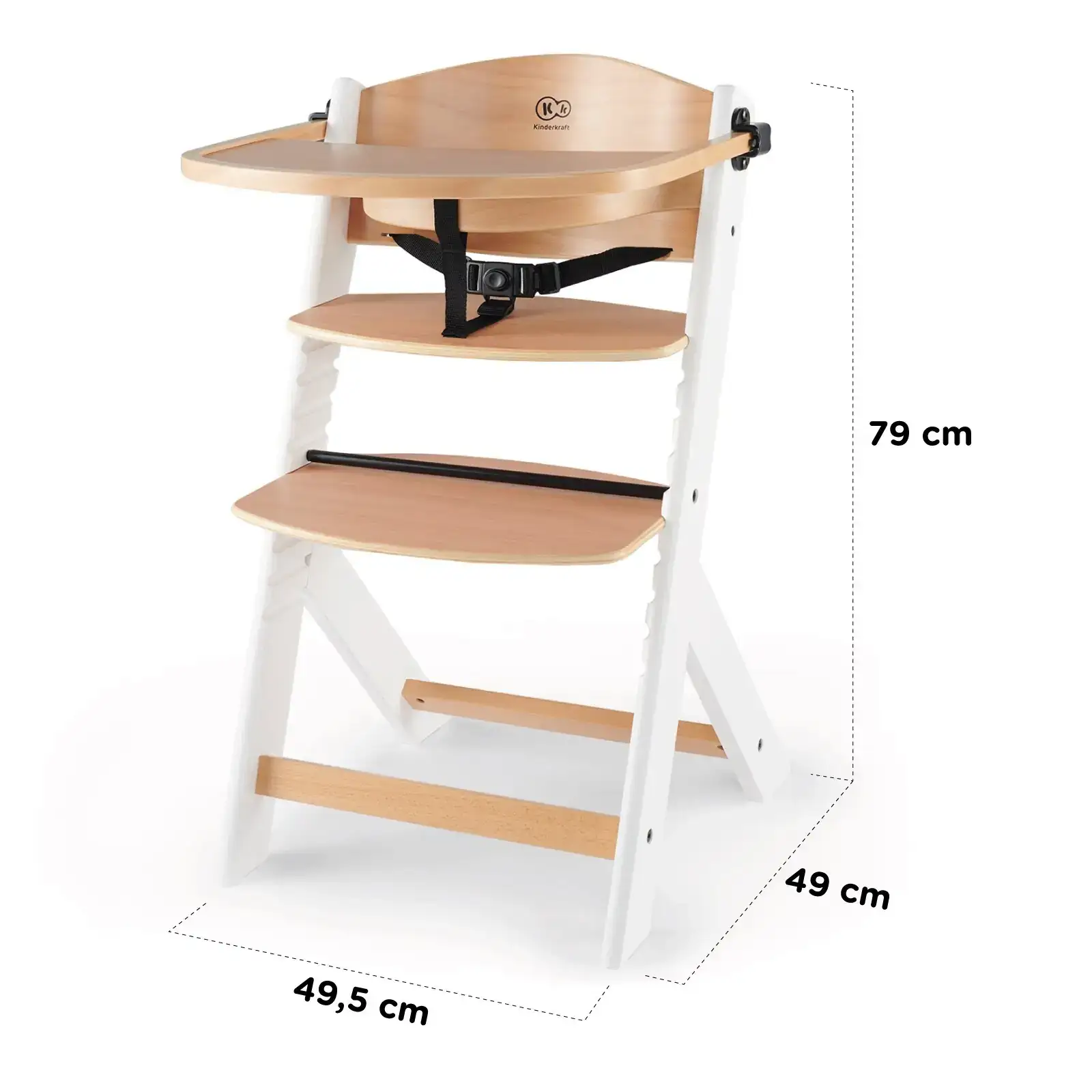 Стільчик для годування Kinderkraft Enock Gray Wood (KKKENOCGRY0000)