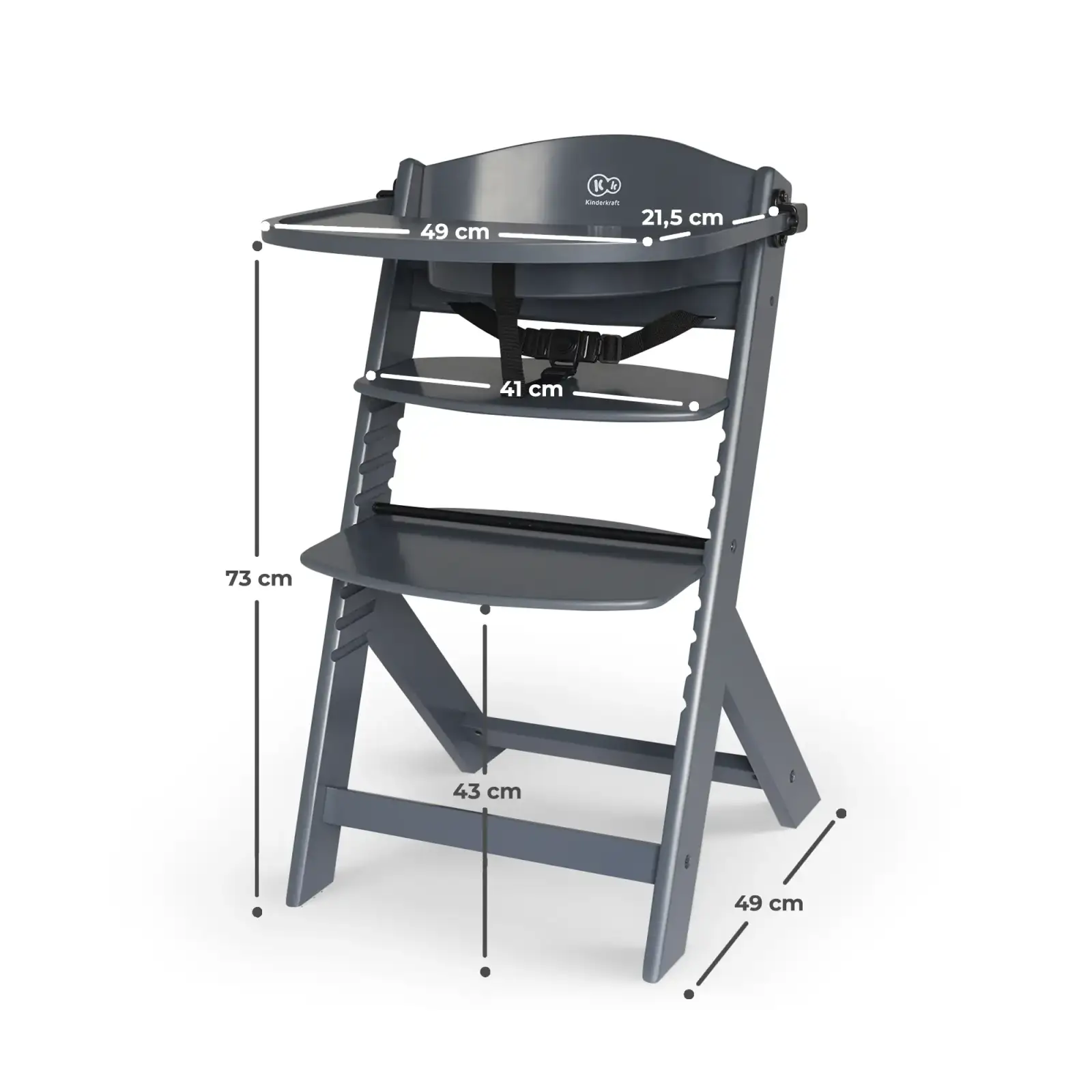 Стульчик для кормления Kinderkraft Enock Gray (KKKENOCGRYF000)