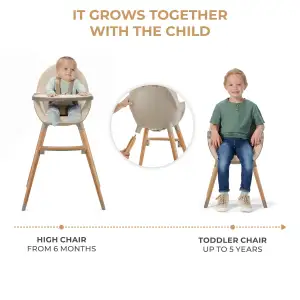 Стульчик для кормления 2 в 1 Kinderkraft Fini 2 Beige (KHFINI02BEG0000)