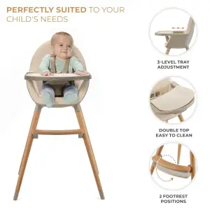 Стульчик для кормления 2 в 1 Kinderkraft Fini 2 Beige (KHFINI02BEG0000)