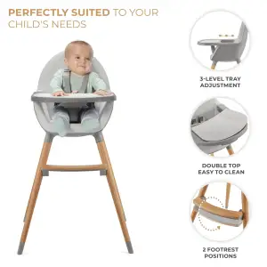 Стульчик для кормления 2 в 1 Kinderkraft Fini 2 Grey (KHFINI02GRY0000)