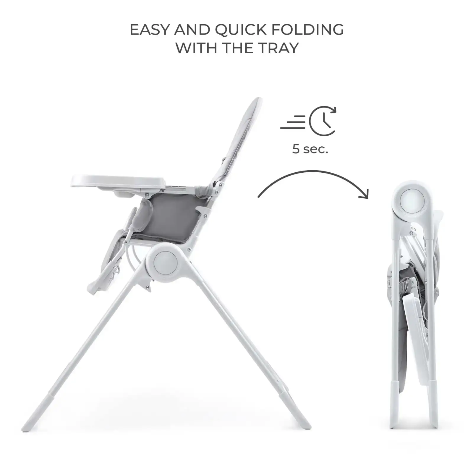 Стульчик для кормления Kinderkraft Binci Light Grey (KHBINC00LGR0000)