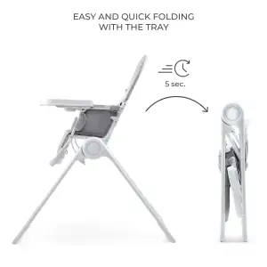 Стульчик для кормления Kinderkraft Binci Light Grey (KHBINC00LGR0000)