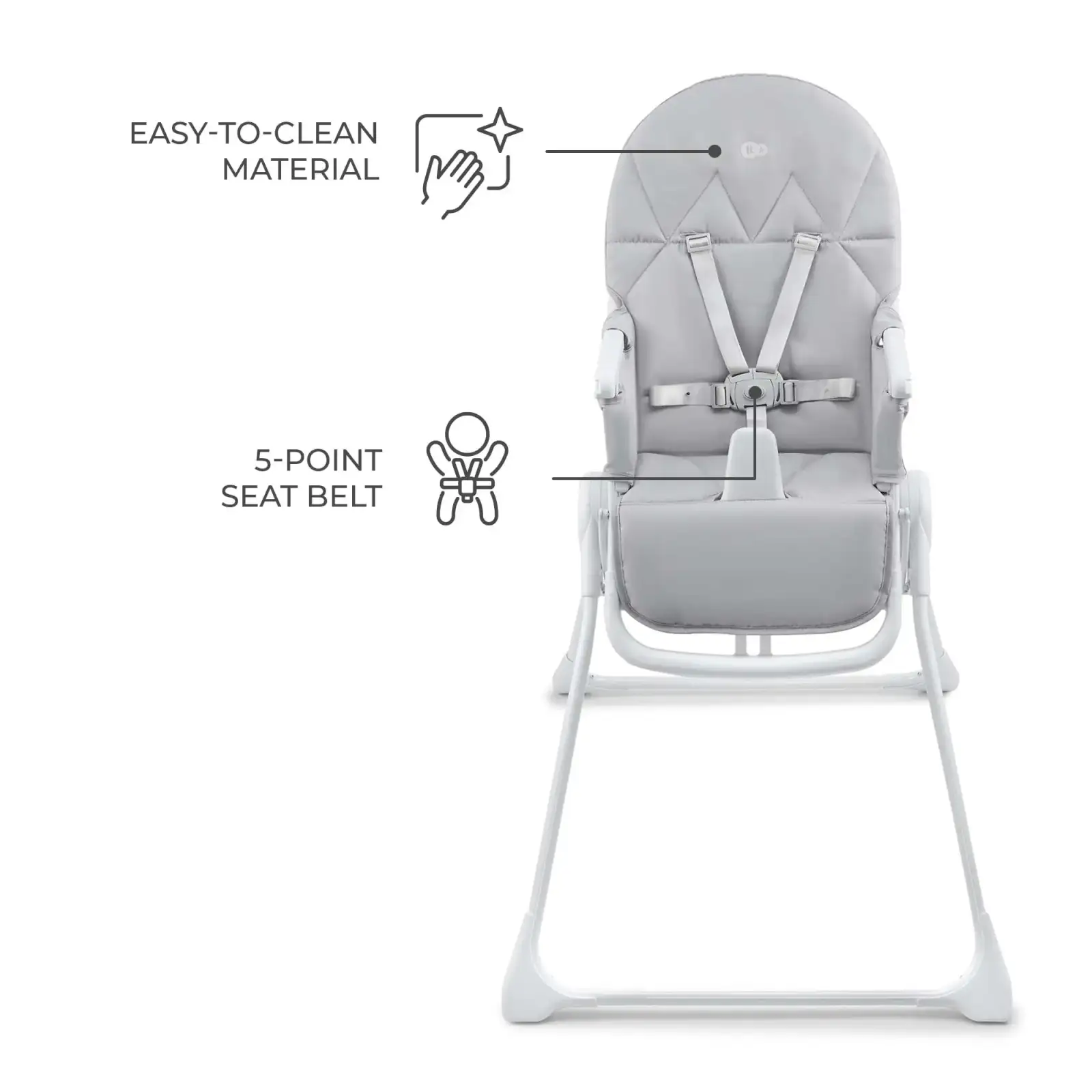 Стульчик для кормления Kinderkraft Binci Light Grey (KHBINC00LGR0000)